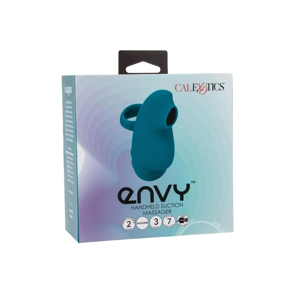 Envy Handheld Suction Rechargeable Silicone Massager - Blue