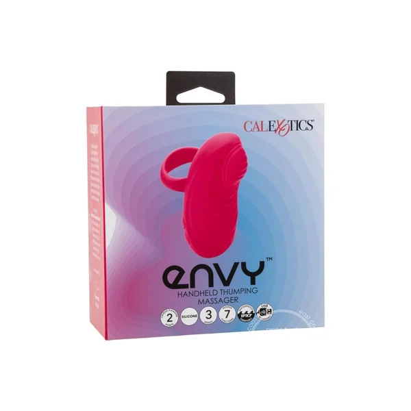 Envy Handheld Thumping Rechargeable Silicone Massager - Pink
