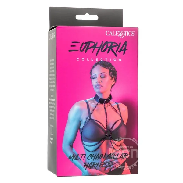 Euphoria Collection Multi Chain Collar Harness - Black