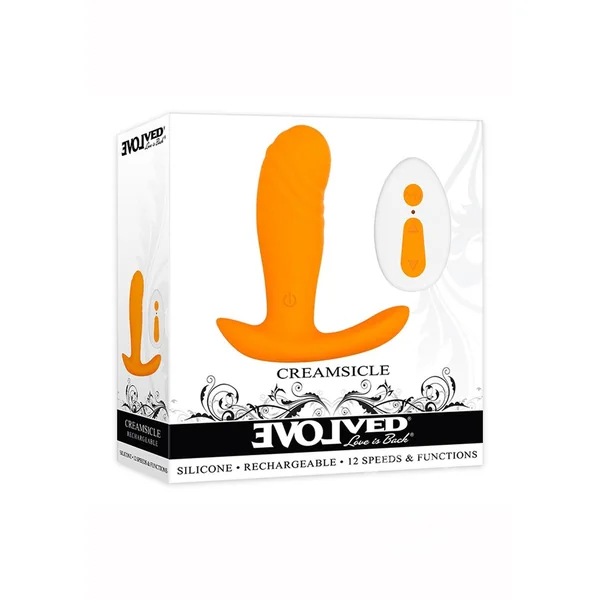 Evolved Creamsicle Rechargeable Remote-Controlled Silicone G-Spot and Prostate Massager Orange