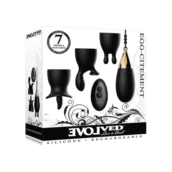 Evolved Egg Citement Rechargeable Bullet - Black/gold