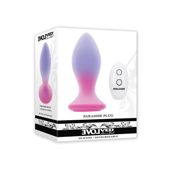 Evolved Paradise Plug Butt Plug w/Remote Control - Pink/Purple