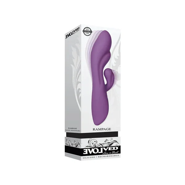 Evolved Rampage Rechargeable Silicone Dual Stimulator Purple