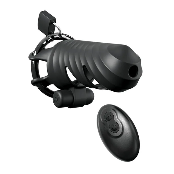 Fantasy C-Ringz Remote Controlled Vibrating Cock Blocker - Black