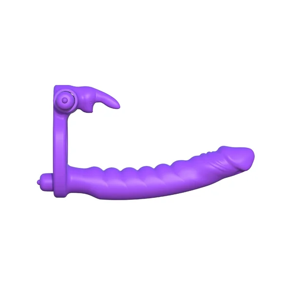 Fantasy C-ringz Silicone Double Pene Rabbit - Purple