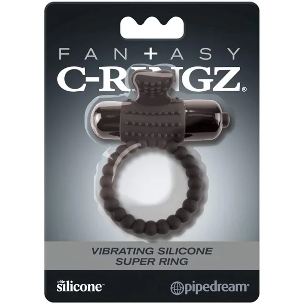 Fantasy C-Ringz Vibrating Silicone Super Ring – Black