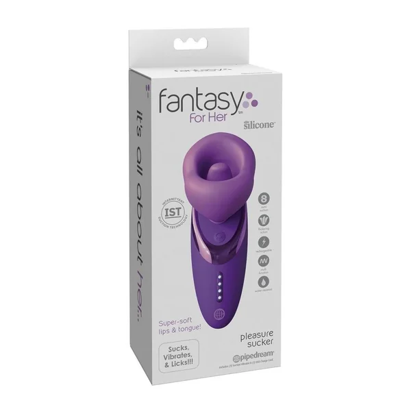 Fantasy for Her Pleasure Sucker Rechargeable Silicone Clitoral Stimulator - Purple