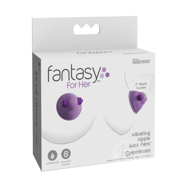 Fantasy For Her Silicone Vibrating Nipple Suck Hers Waterproof 2in - Purple