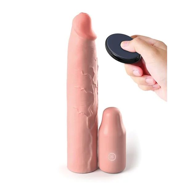 Fantasy X-tensions Elite 9" Sleeve Vibrating 3" Plug W/remote