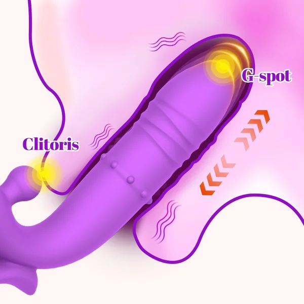 Female Masturbator, G-spot Clitoral Vibrator, 10 Thrust Functions Telescopic Vibration Female Massager