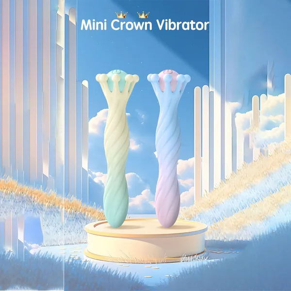 Female Mini Crown Vibrator Sex Toys – Adult Toys Clitoral Stimulator Realistic Dildo With 10 Powerful Vibrations, Soft Silicone Clit Vagina Tits Massager For Women Couples Pleasur