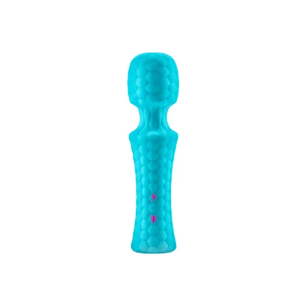 FemmeFunn Ultra Wand Mini Rechargeable Flexible Textured Silicone Vibrator Turquoise