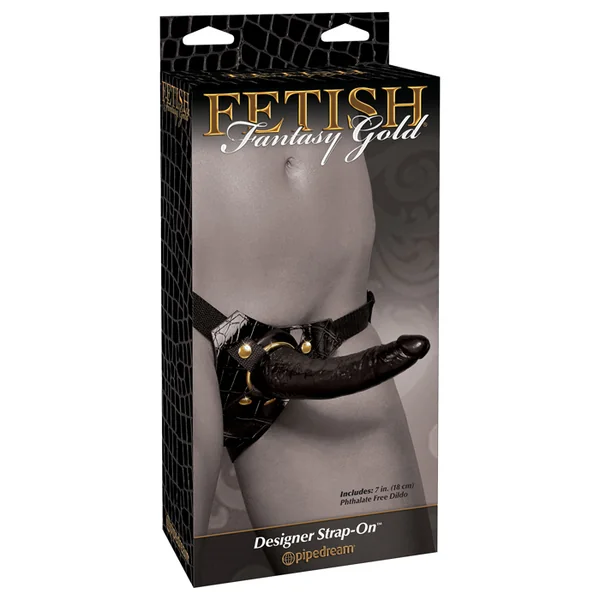 Fetish Fantasy Gold Designer Strap-On Harness & Dildo
