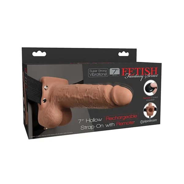 Fetish Fantasy Series 7" Hollow Rechargeable Strap On W/remote