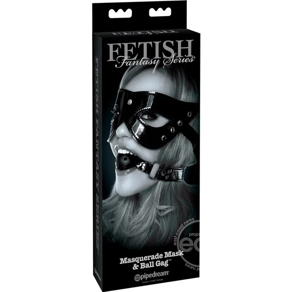 Fetish Fantasy Series Limited Edition Masquerade Mask & Ball Gag Set - Black