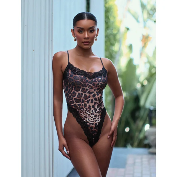 Fierce Lace Teddy - Leopard S/M