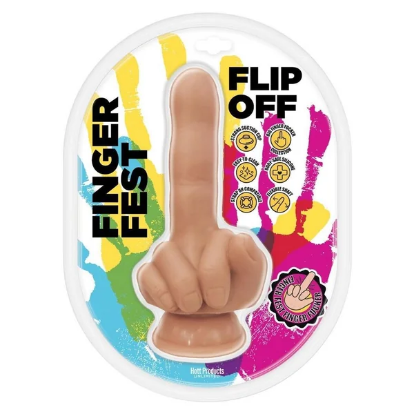 Finger Fest Flip Off Silicone Dildo - Vanilla