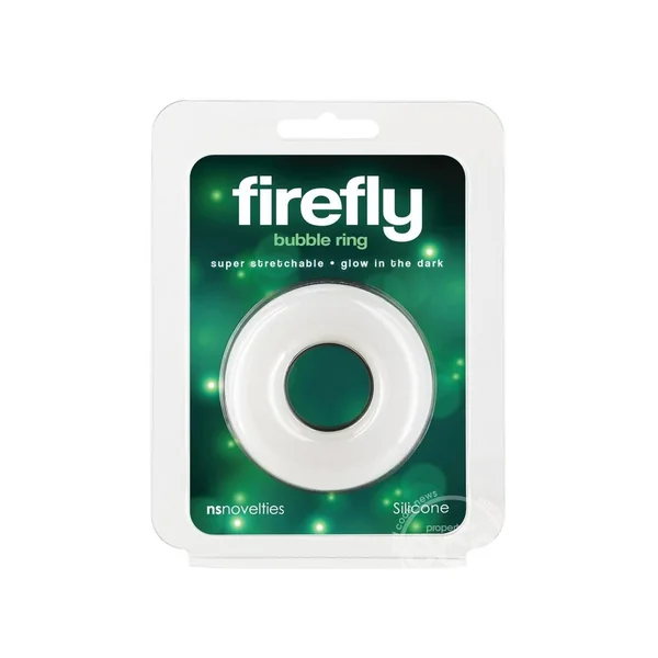 Firefly Bubble Ring Glow in The Dark Cock Ring - Large - White