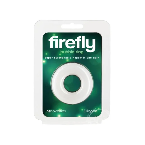 Firefly Bubble Ring Glow in The Dark Cock Ring - Medium - White