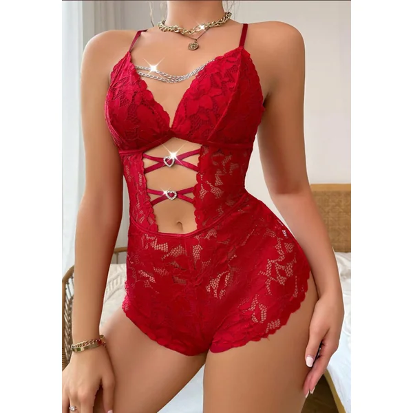 Floral Lace Bodysuit Lingerie