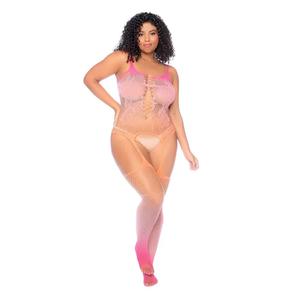 Floral Ombre Body Stocking (Thong Not Included)