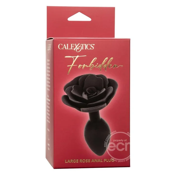 Forbidden Rose Silicone Anal Plug - Large - Black