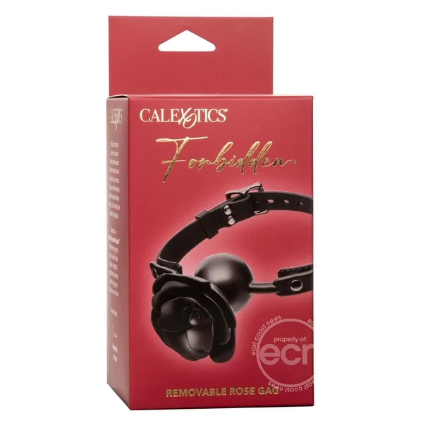 Forbidden Silicone Removable Rose Gag - Black