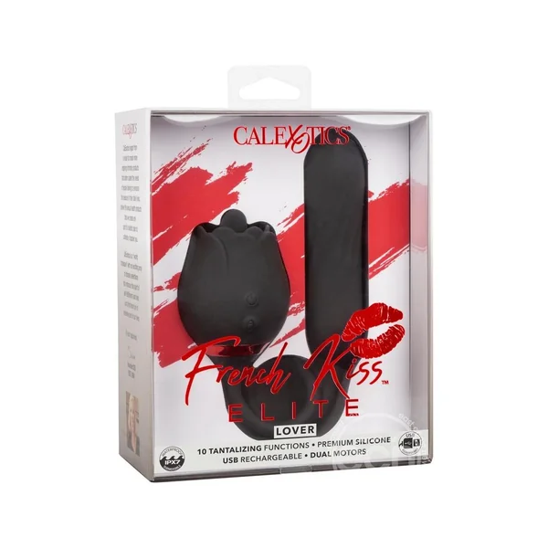 French Kiss Elite Lover Silicone Rechargeable Bullet - Black