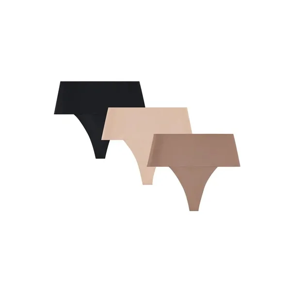 Fused Elegance : Designer Trio of Shaper Thong Panties - Breathable Control