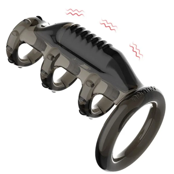 G spot Stimulator Bullet Vibrator Cock Sleeve Penis Vibrating Ring Ejaculation Delay Strap On Dildo Dick Enlargement Extender