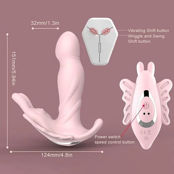 G Spot Wearable Butterfly Vibrator- Dildo Sex- Toys For Women With 9 Vibrating Wriggle Swing Modes Vibrating Panties Anal- Vibrator- With Remote Control Couple Adult- Toys