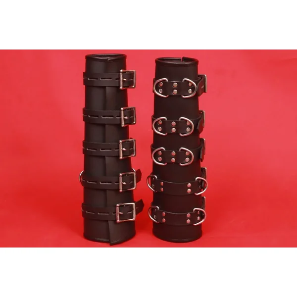 Gay Black Leather Arm Binders | BDSM Arm Restraints