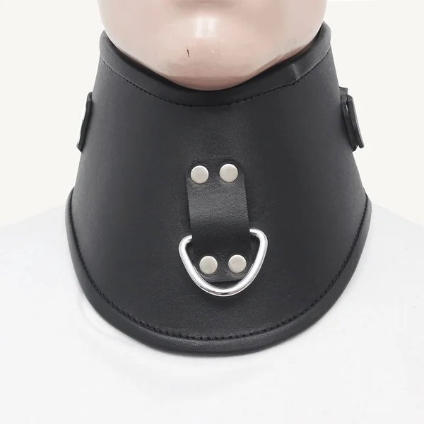 Gay Black Leather Posture Collar