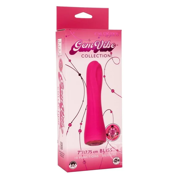 Gem Vibe Collection Bliss Rechargeable Silicone G-Spot Vibrator - Pink
