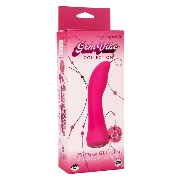 Gem Vibe Collection Glider Rechargeable Silicone G-Spot Vibrator - Pink