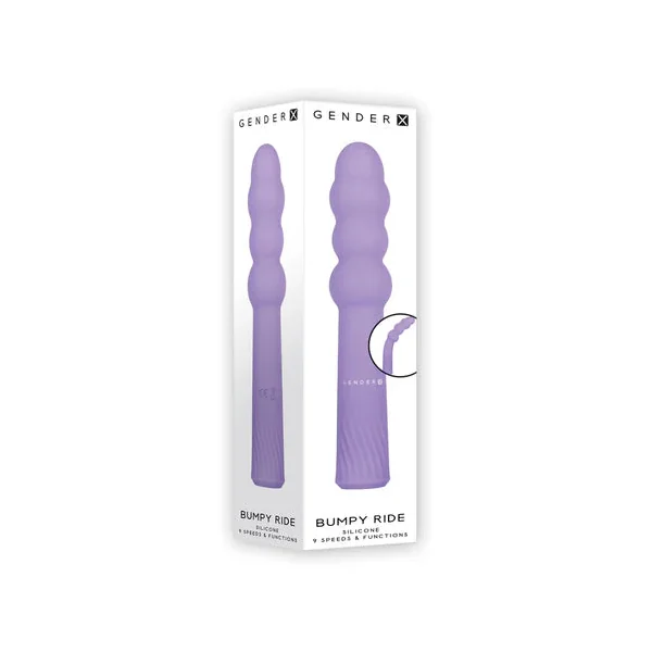 Gender X Bumpy Ride Rechargeable Flexible Silicone Beaded Vibrator Purple