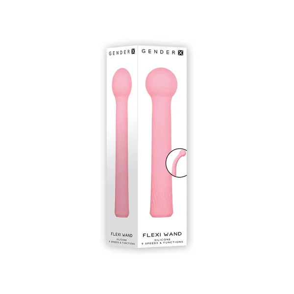 Gender X Flexi Wand Rechargeable Poseable Silicone Vibrator Pink