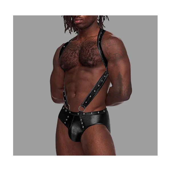 Genuine Leather Body Harness with Jockstrap