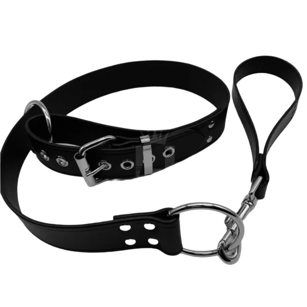 Genuine Leather Bondage Collar and Leash
