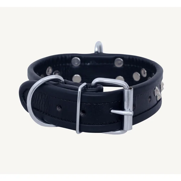 Genuine Leather Bondage Slave Collar with Cone Studs
