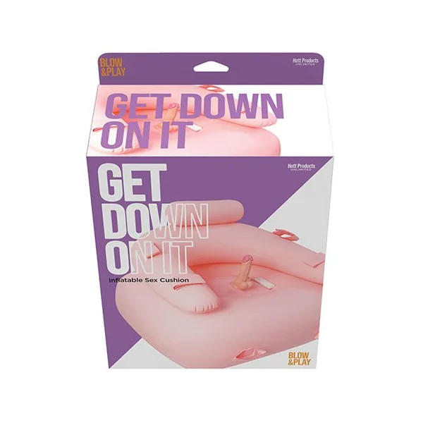 Get Down On It Inflatable Cushion w/Remote Controlled Dildo & Wrist/Leg Strap