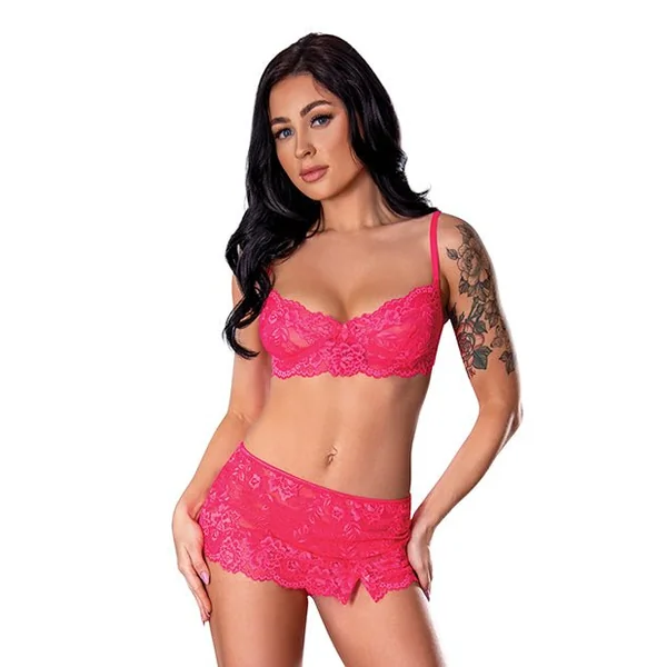 Get It Girl Lace Bra with Skirt & Thong
