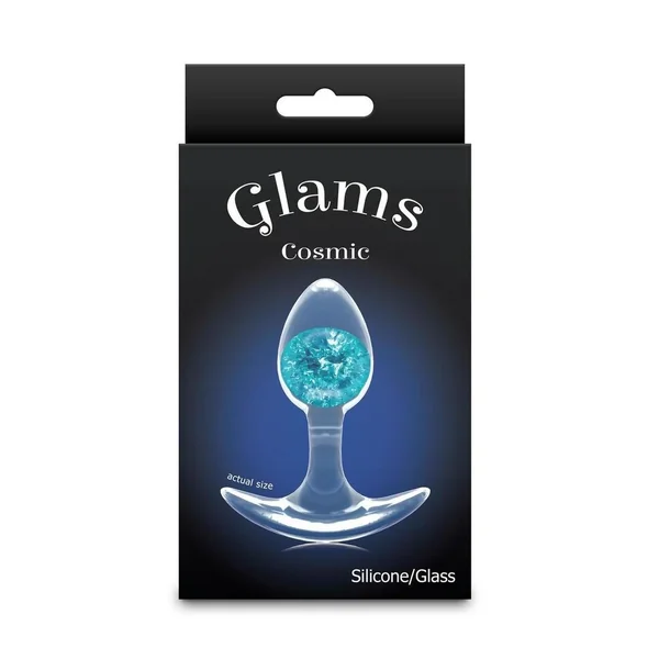 Glams Cosmic Silicone Anal Plug - Small - Clear/Blue