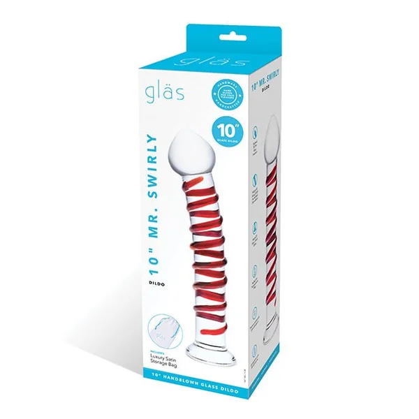 Glas 10" Mr. Swirly Dildo - Red