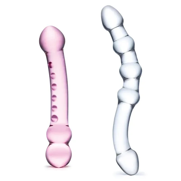 Glas 2 Pc Double Pleasure Glass Dildo Set