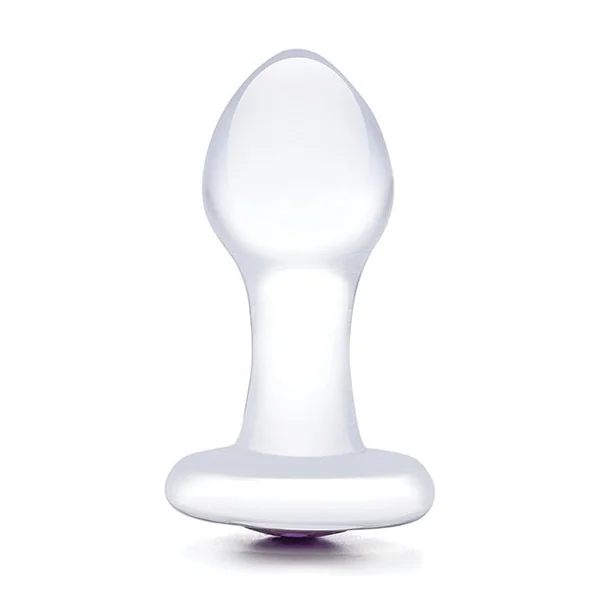 Glas 3.5" Bling Bling Glass Butt Plug - Clear