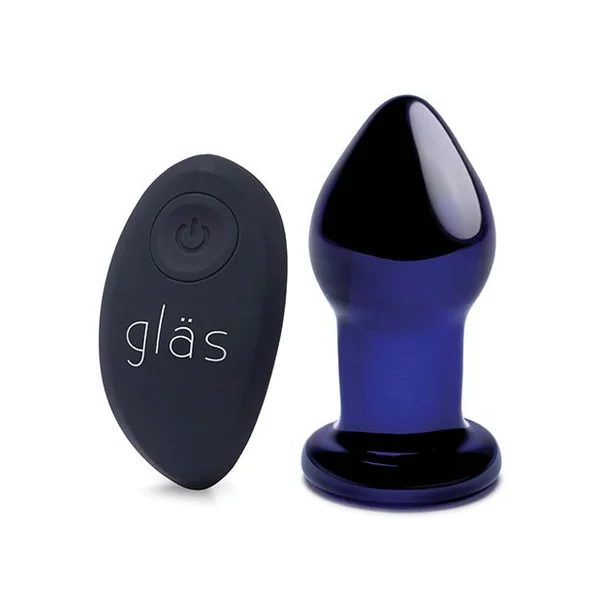 Glas 3.5" Rechargeable Vibrating Butt Plug - Blue
