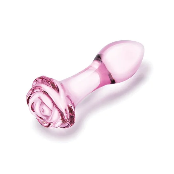 Glas 3 pc Rosebud Butt Plug Set - Pink
