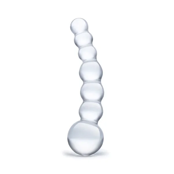 Glas 5" Curved Glass Beaded Dildo