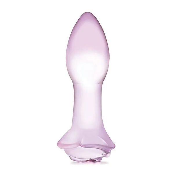 Glas 5" Rosebud Glass Butt Plug
